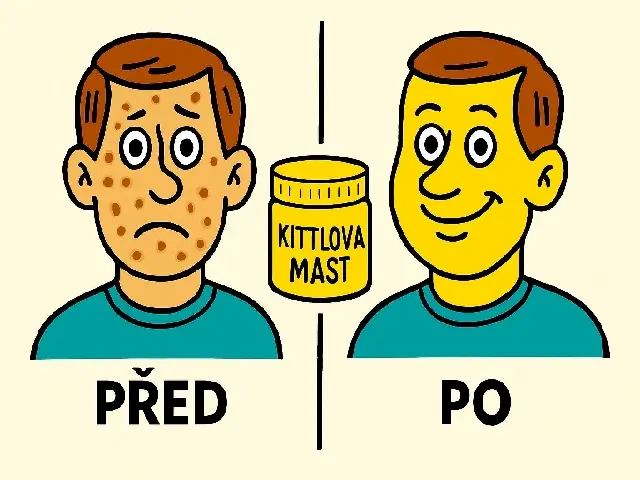 Kittlova mast před a po aplikaci
